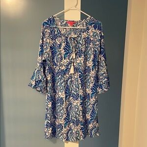 Lilly Pulitzer Blue and White Floral Dress